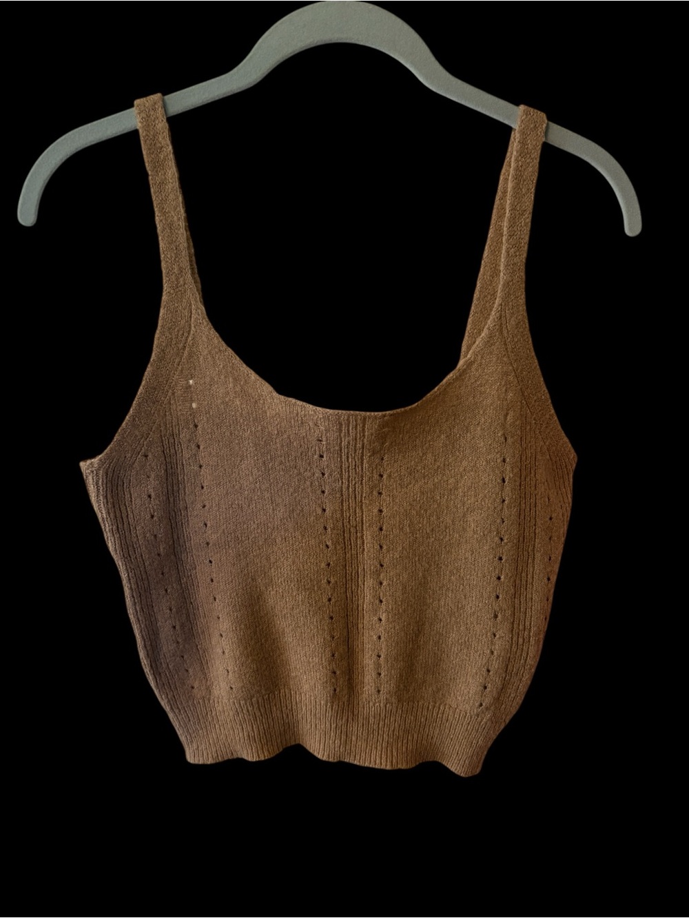 It's Our Time Brown Knit Scoop Neck Tank